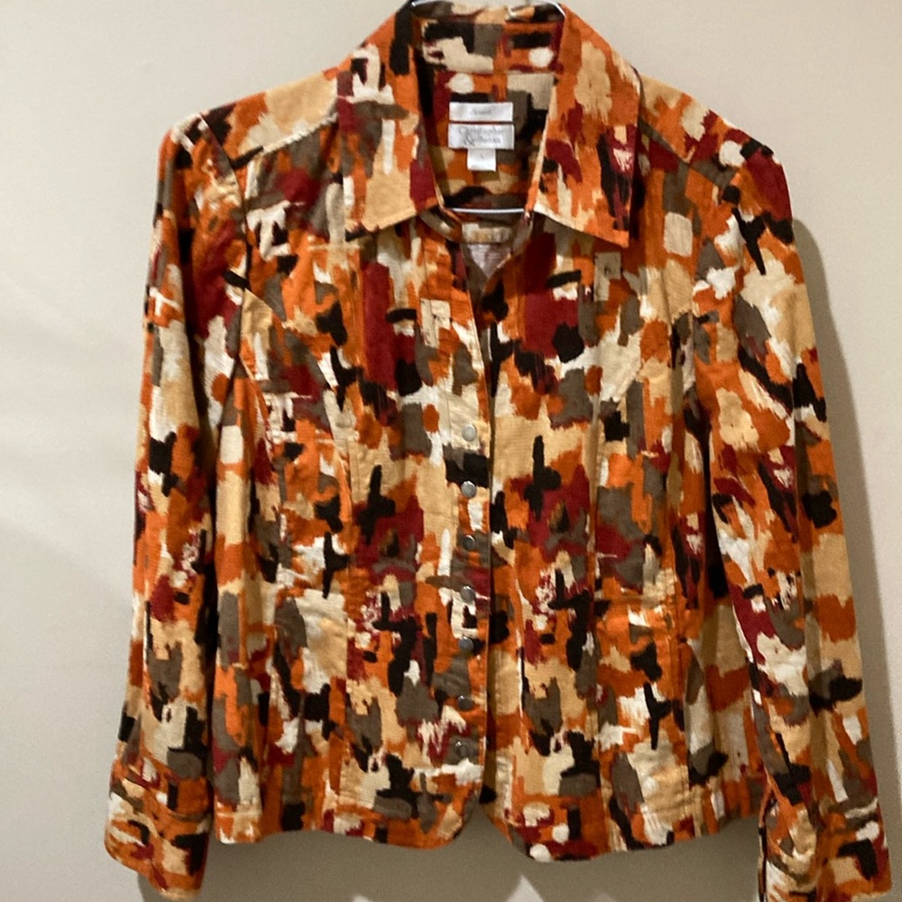Snap front blouse in beautiful fall colors